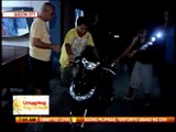 Cement mixer runs over motorcycle rider