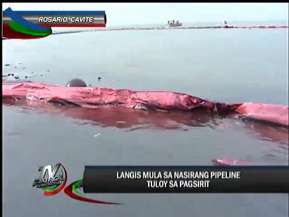 Oil still leaks from busted pipeline in Cavite