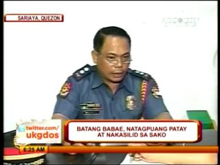 Dead girl stuffed inside sack in Quezon