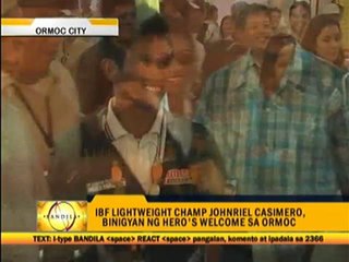 Boxing champ gets hero's welcome in Ormoc