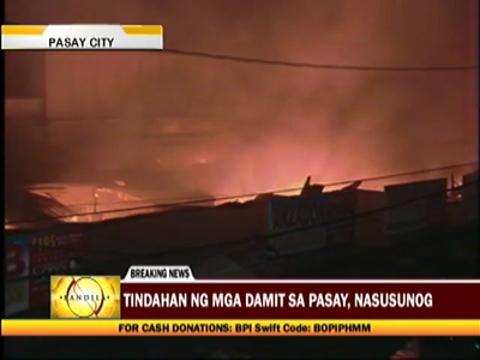 Fire hits clothing stalls in Pasay