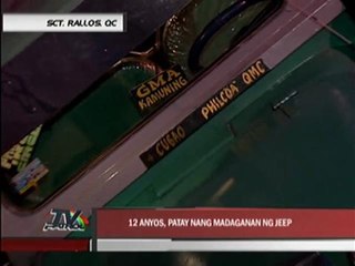 Jeep crushes 12 y/o