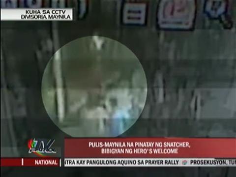 Manila cop's heroism caught on CCTV
