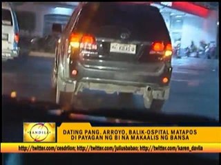 Arroyo returns to hospital after aborted trip