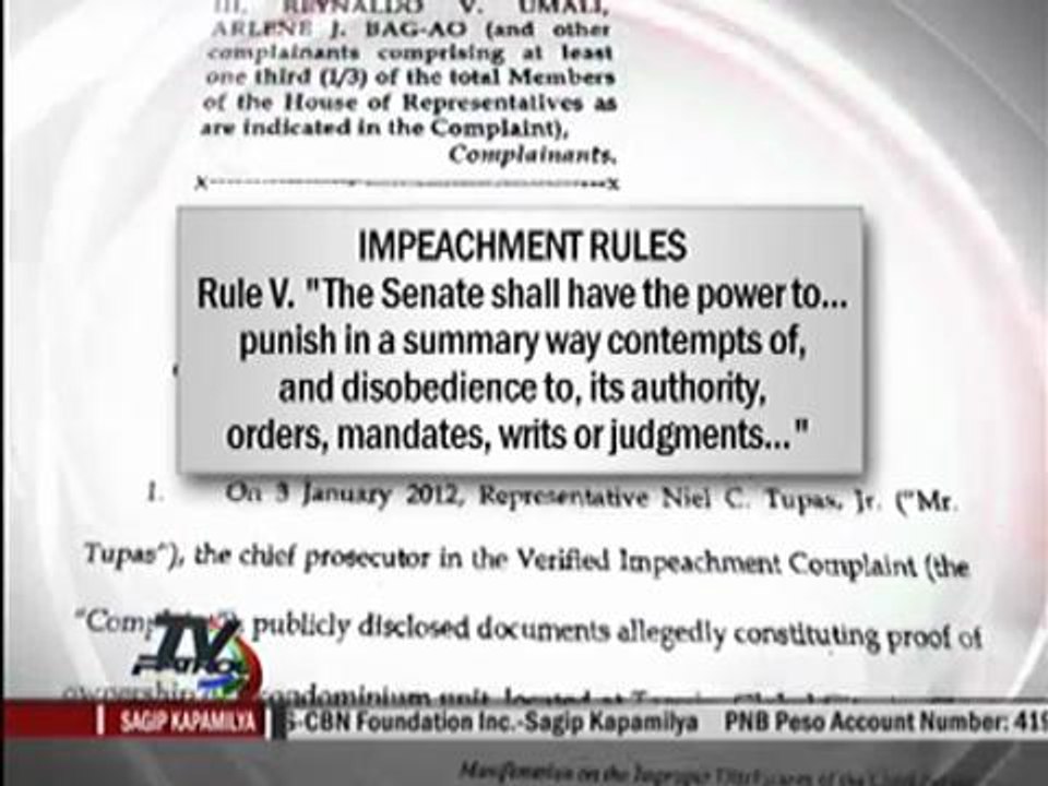 Corona asks Senate to discipline prosecutors