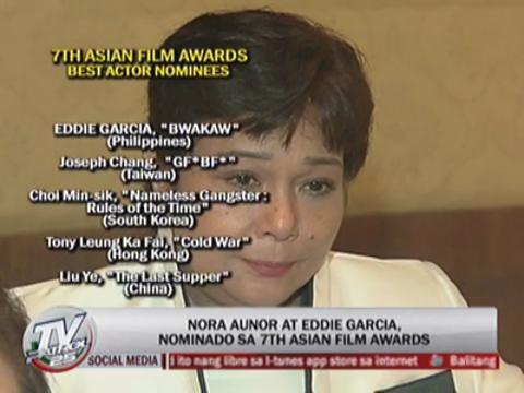 Nora, Eddie nominated at Asian Film Awards