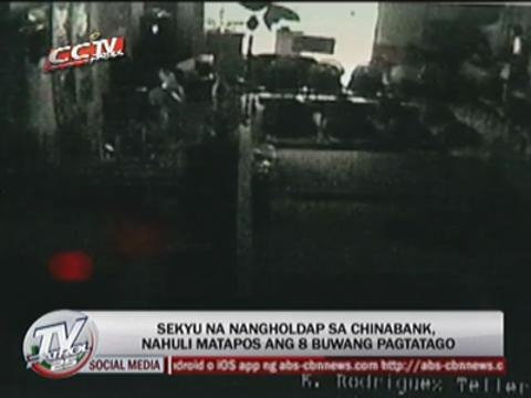 Security guard in QC bank robbery nabbed