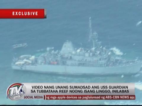 EXCL: Video shows US warship aground on Tubbataha reef