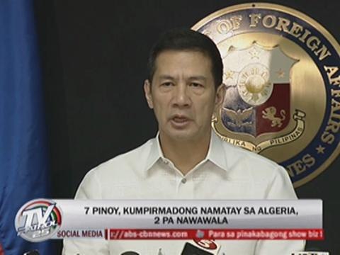 DFA: 7 Pinoys killed in Algeria hostage crisis