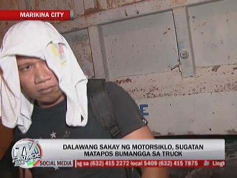 2 motorcycle riders hurt after hitting truck