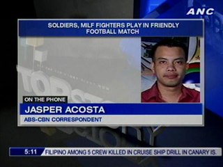 Soldiers, MILF fighters play in friendly football match