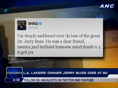 LA Lakers' owner Jerry Buss dies at 80, tweeps pay tribute
