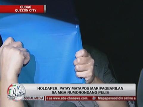 Robber killed in shootout with QC cops