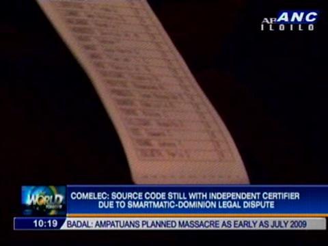 Comelec: Source code still with SLI due to Smartmatic-Dominion legal row