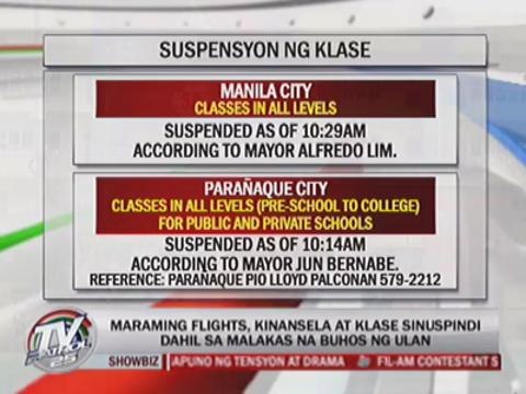 Classes called off, flights cancelled amid heavy rains