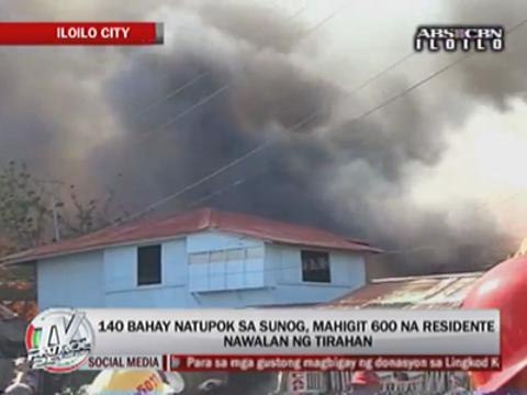 Hundreds lose homes to fire in Iloilo
