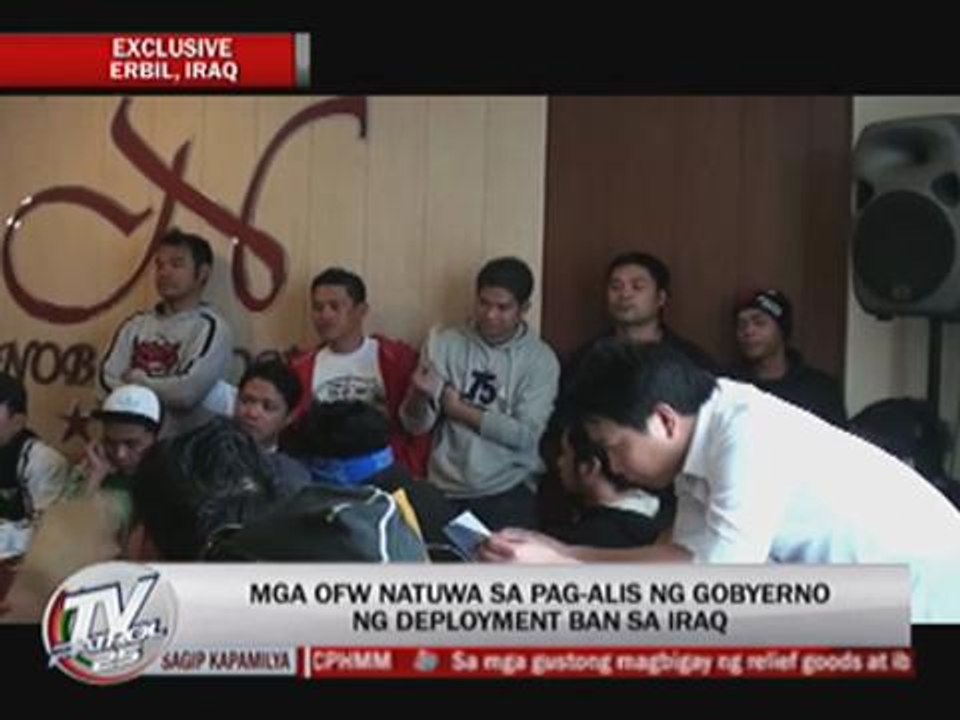 EXCL: OFWs missing home hail lifting of deployment ban in Iraq
