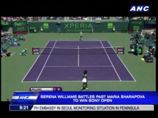 Serena battles past Sharapova to win Sony Open