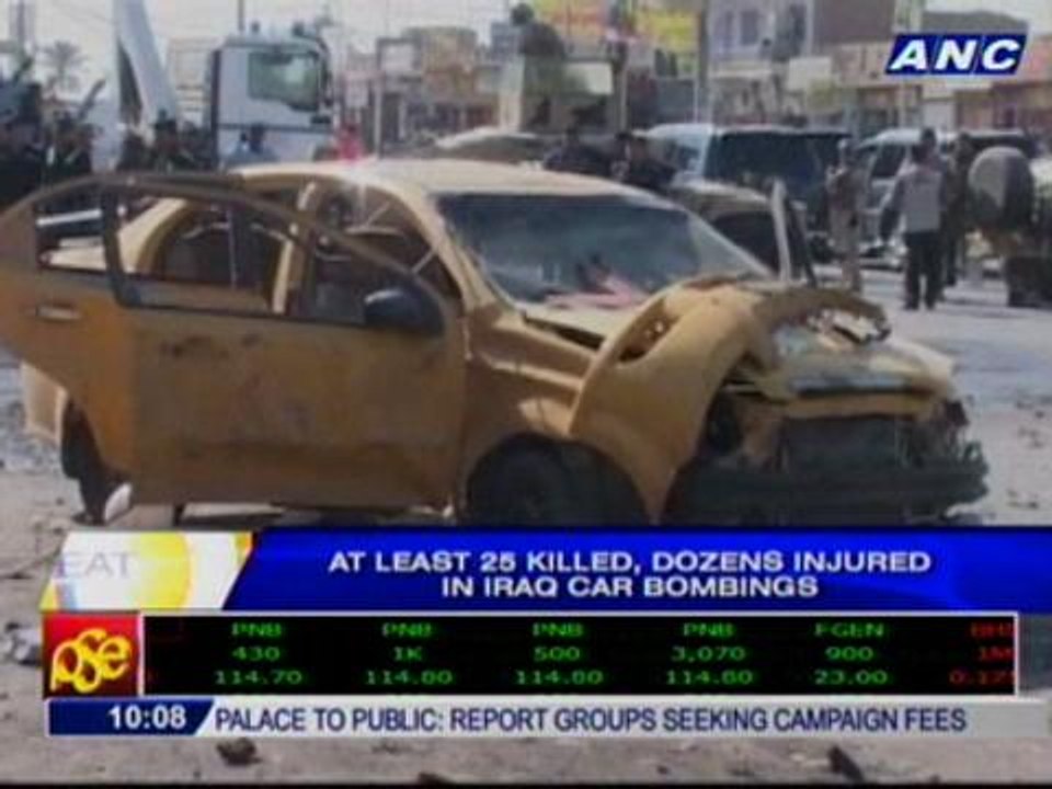 At least 25 killed, dozens injured in Iraq car bombings