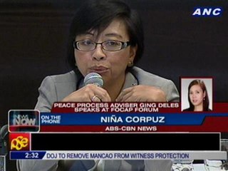 Download Video: Peace process adviser Ging Deles, PH peace panel appear at FOCAP forum