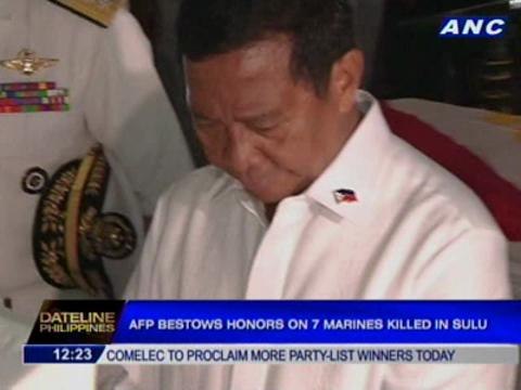 AFP bestows honors on 7 marines killed in Sulu