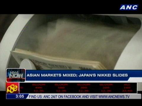 Asian markets mixed; Japan's Nikkei slides