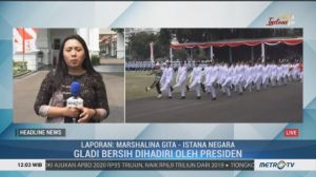 Jokowi Hadiri Gladi Bersih Upacara HUT ke-74 RI