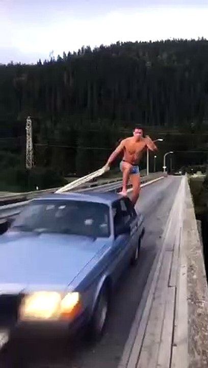 Jumping from Moving Car into River Fail