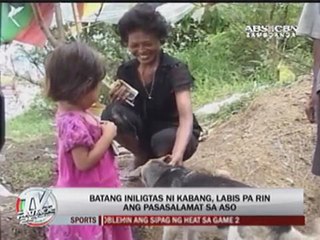 Hero dog Kabang arrives home after US treatment
