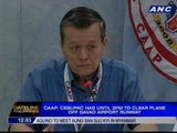 CAAP: Cebu Pacific has until 3pm to clear plane off Davao airport runway