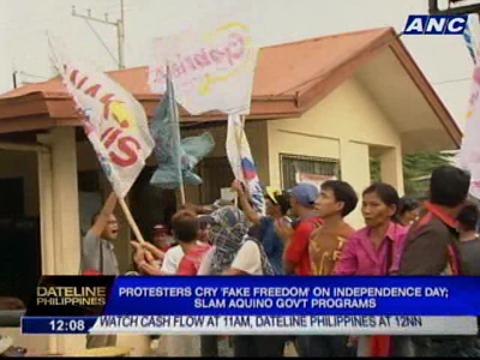 Protesters cry 'fake freedom' on Independence Day, slam Aquino gov't programs