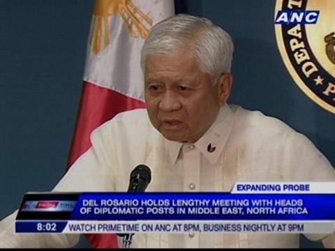 Del Rosario holds meeting with heads of diplomatic posts in Middle East, N. Africa