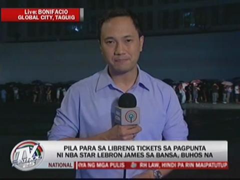 Hundreds brave rains for free tickets to LeBron event