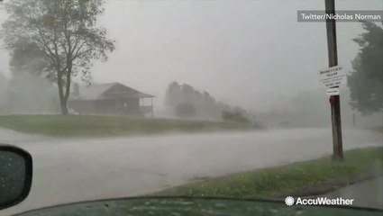 Onslaught of hail whips through Pennsylvania town