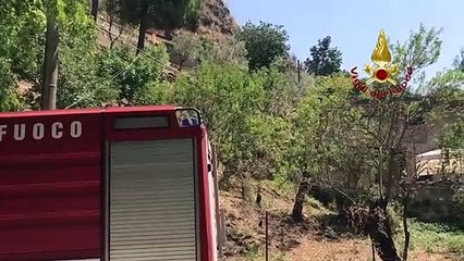 Palermo - Incendio di macchia mediterranea in provincia (16.08.19)