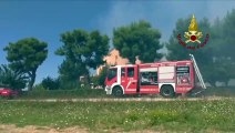 Senigallia (AN) - In fiamme un capanno agricolo (16.08.19)