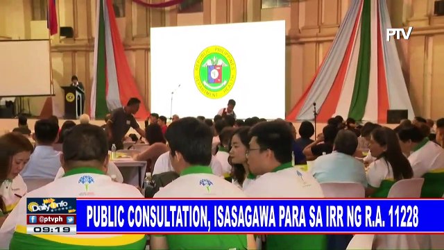 Public consultation, isasagawa para sa IRR ng RA 11228