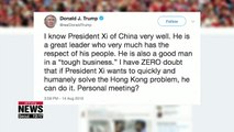 Trump says he doesn't want to see Hong Kong protests met with violence by China
