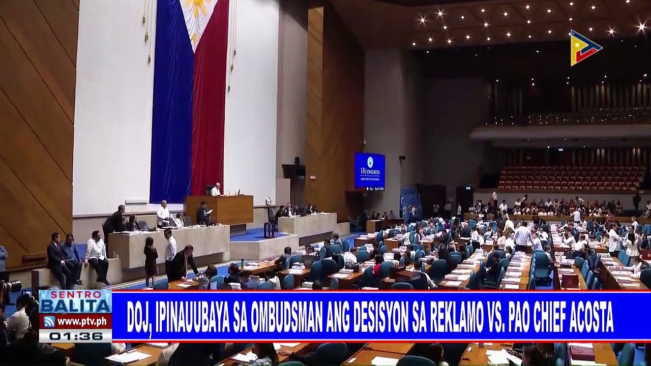 DOJ, ipinauubaya sa Ombudsman ang desisyon sa reklamo vs PAO Chief Acosta