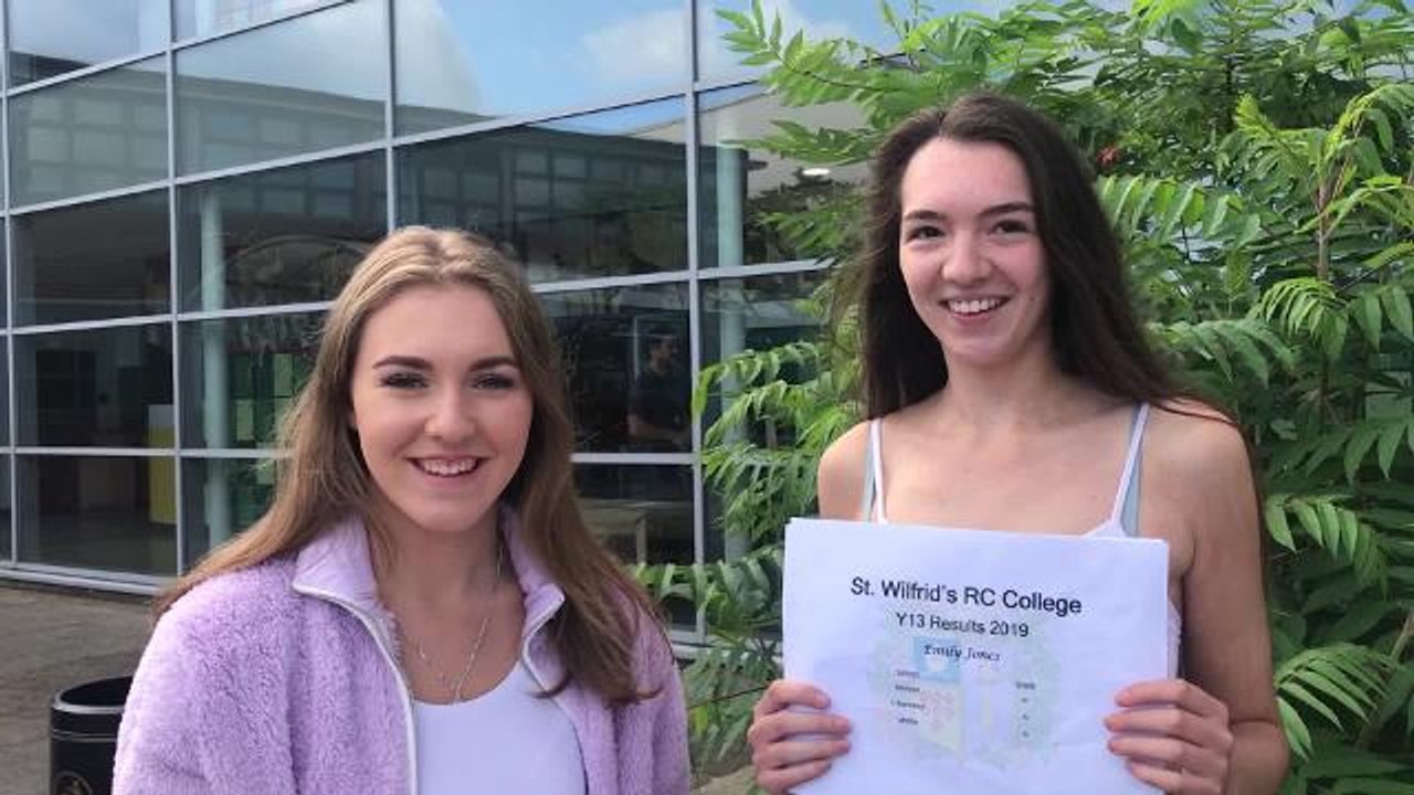 St Wilfrid's RC College students celebrate A Level results