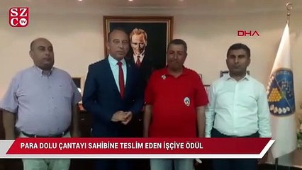 Para dolu çantayı sahibine ulaştıran işçi altın ile ödüllendirildi