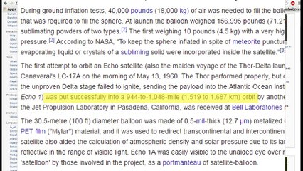 Nasa No vacuum in space , balloons can go up to 1000 miles , Project Echo_2019 07 24_06 43 27_1_330