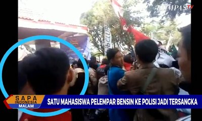 Satu Mahasiswa Pelempar Bensin ke Polisi Jadi Tersangka