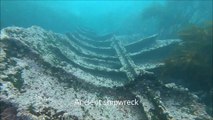 Scuba diving ancient shipwreck Canelillo beach Algarrobo,  Chile