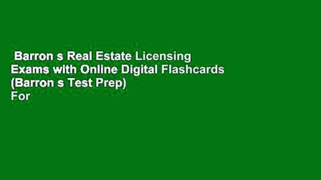 Barron s Real Estate Licensing Exams with Online Digital Flashcards (Barron s Test Prep) For