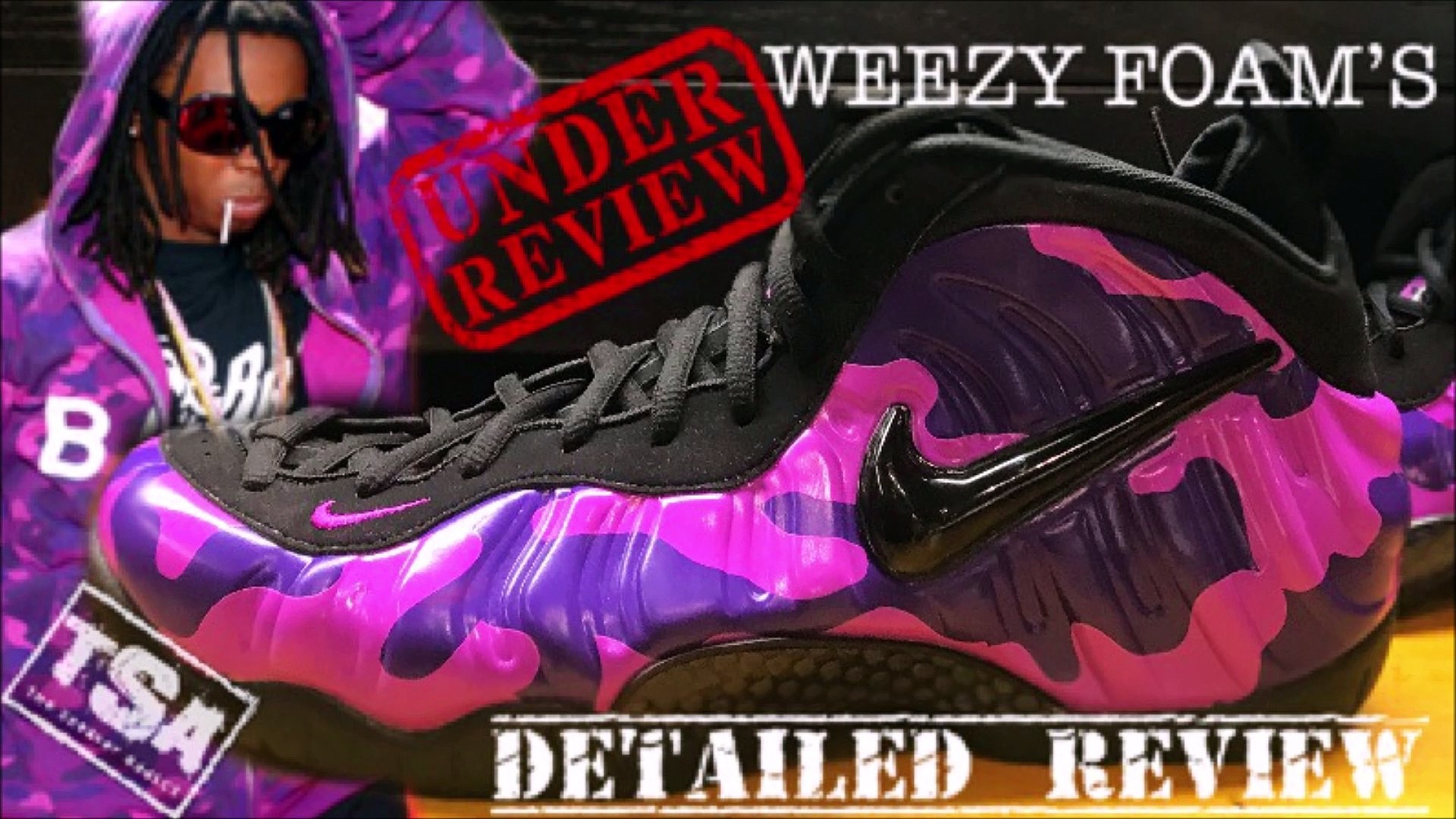 purple and pink camo foamposites