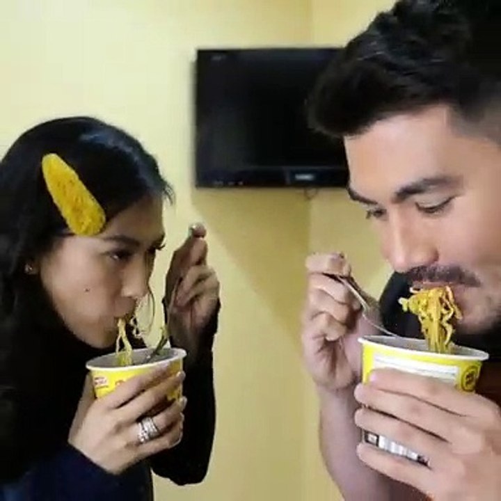 Alex Gonzaga eating noodles with Luis
