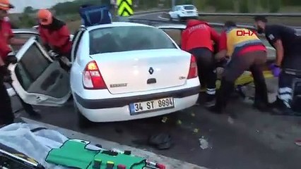 TEM’de otomobil minibüse çarptı: 2’si çocuk, 13 yaralı