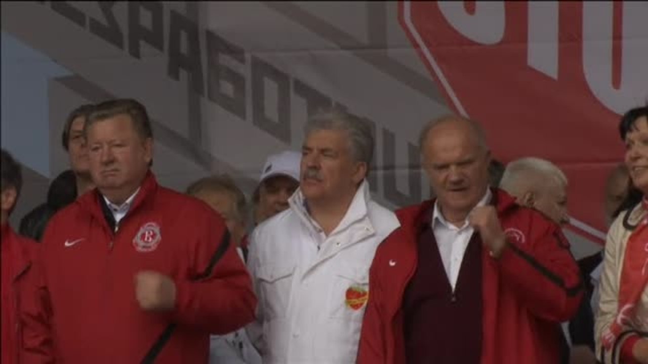 Multitudinaria manifestación de los comunistas rusos por unas "elecciones limpias"