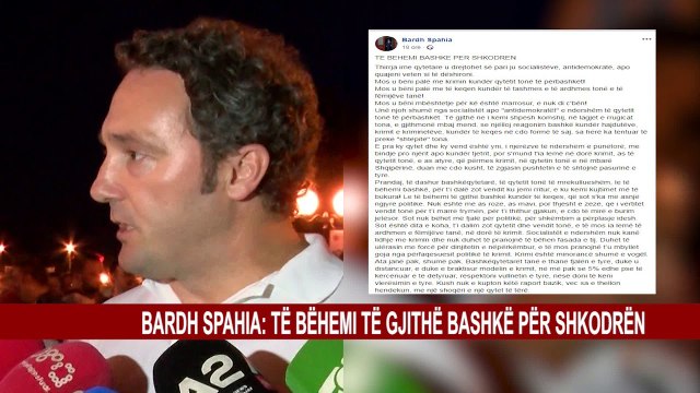 BARDH SPAHIA: TË BËHEMI TË GJITHË BASHKË PËR SHKODRËN